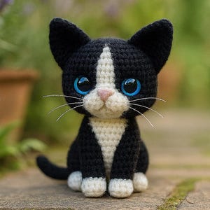 Haakpatroon smokingkat: amigurumi kittenknuffel (pdf-download)