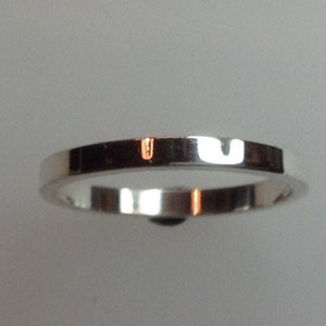 Silver Ring, Ladies Sterling Silver flat Wedding Ring all sizes