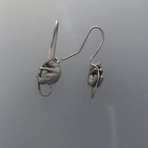 Mouse Earrings, Hallmarked Sterling Silver Handmade Field Mouse Earrings, Mouse Dangle Earrings, Cute Earrings