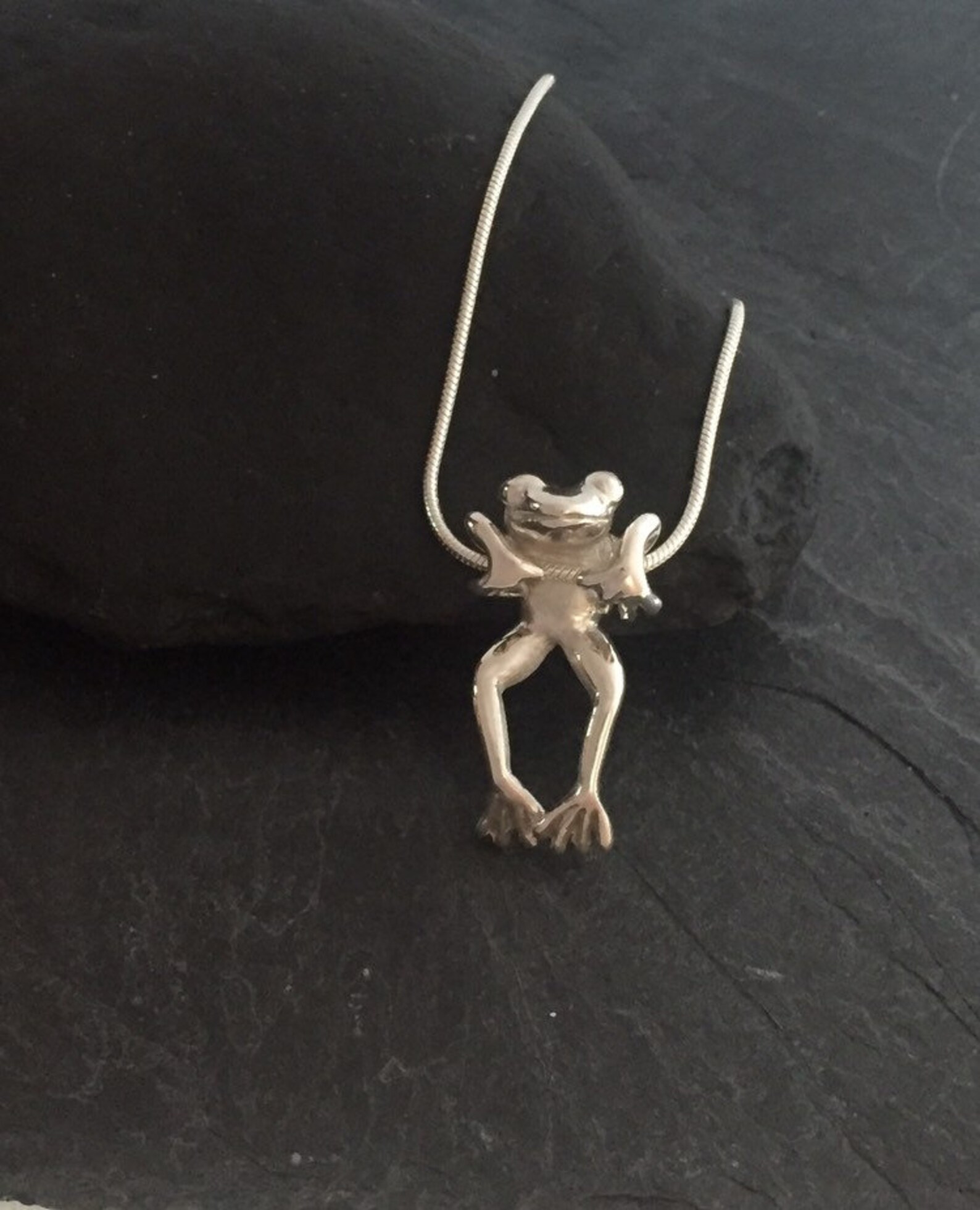 Frog Necklace in Sterling Silver Tree Frog Necklace Sterling Etsy UK