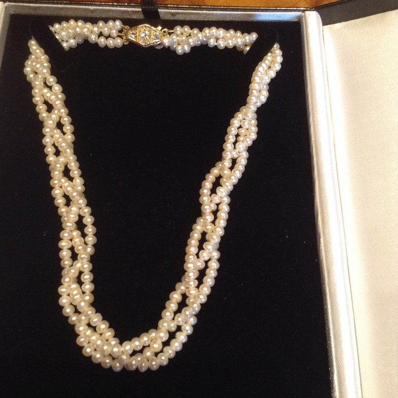 3 String Pearls Plaited Pearls Cultured Pearls 3 String of - Etsy