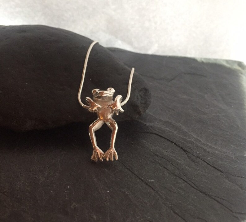 Frog Necklace in Sterling Silver Tree Frog Necklace Sterling Etsy
