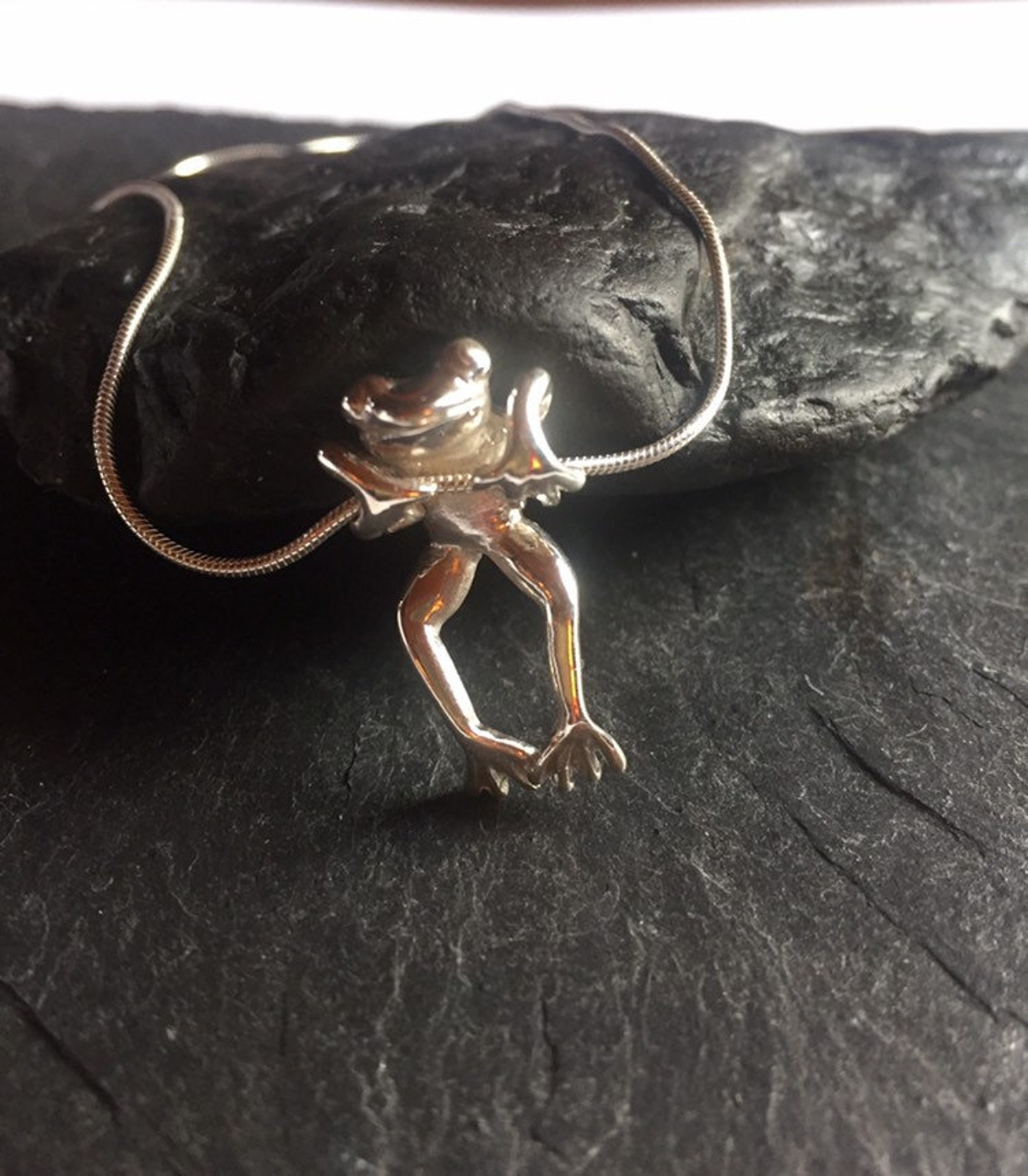Frog Necklace in Sterling Silver Tree Frog Necklace Sterling Etsy UK