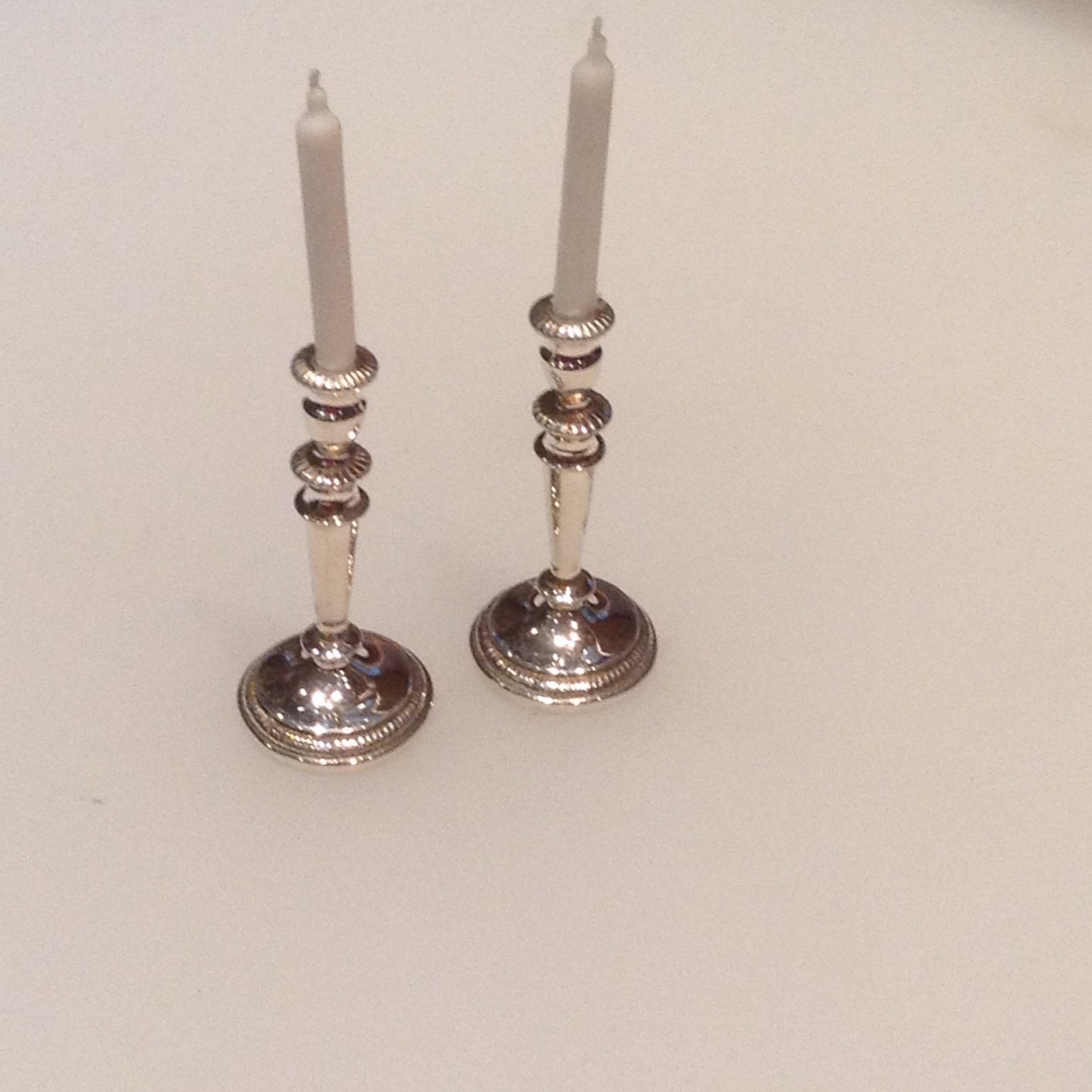 Melody Jane Miniature Silver Candlesticks - 1:12 Scale Dollhouse Accessories, 24mm Height - View #4