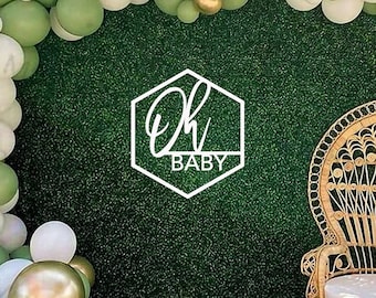 Oh Baby Wood Sign: Baby Shower Backdrop Decor
