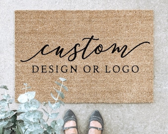 Custom Doormat, Custom Welcome Mat, Newlywed Gift, Housewarming gift, realtor closing gift, new home gift, logo doormat