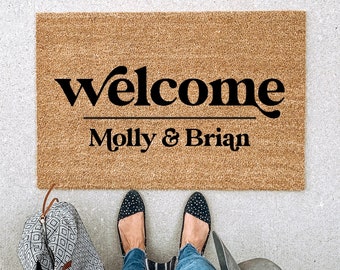 Welcome Mat Custom Doormat Housewarming Gift Wedding Gift Gift for couples Anniversary Gift Personalized Doormat Door Mat
