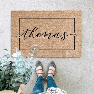 LARGE Custom Doormat, Last Name Doormat, Housewarming Gift, Wedding Gift, Gift for couples, Anniversary Gift, Personalized Doormat, Door Mat