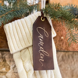 Stocking Tag, Personalized Gift Tag, Leather Gift Tag, Custom Gift Tag, Christmas Gift Tag, Luxurious Gift Tag, custom Tag