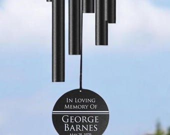 Memorial Wind Chimes, Memorial Gift Wind Chime, Sympathy Gift, Personalized Wind Chimes, Gift for Loss of Father, Masculine Memorial