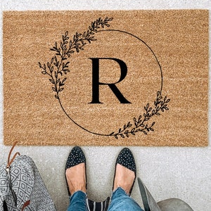 Initial Doormat, Gift for Her, Wedding gift, Housewarming gift, newlywed gift, new home gift, closing gift, custom doormat, couples gift