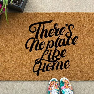 There's No Place Like Home, outdoor welcome mat, custom doormat, Coir Doormat, housewarming present, wizard of oz fan