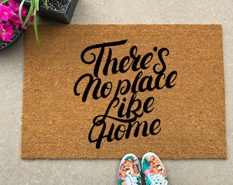 There's No Place Like Home, outdoor welcome mat, custom doormat, Coir Doormat, housewarming present, wizard of oz fan