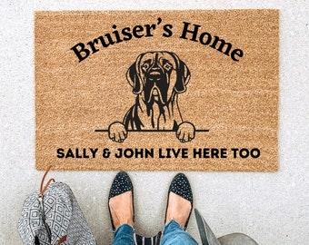 Great Dane Gift, Doormat, Welcome Mat, Dog Lover Gift, Custom Door mat, Housewarming Gift, Wedding Gift Gift for couples,