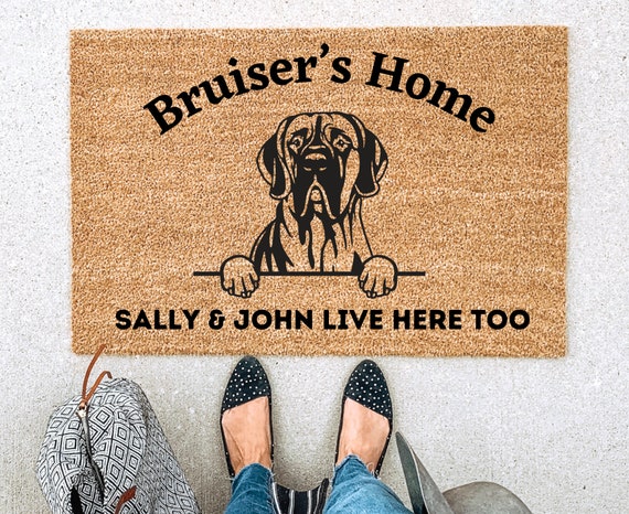 Great Dane Gift Doormat Welcome Mat Dog Lover Gift Custom Door Mat Housewarming Gift Wedding Gift Gift for Couples Etsy