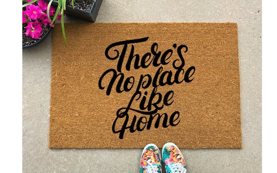 There's No Place Like Home | Welcome Home Door Mat | Doormat | Housewarming  Gift | Front Door Mat | Closing Gift | Gift From Realtor