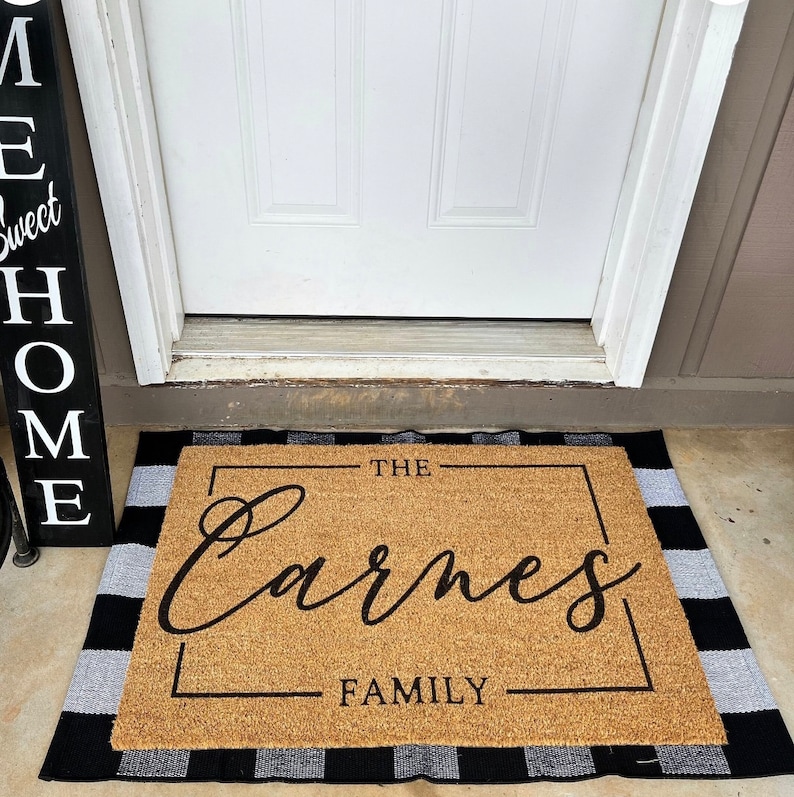 Housewarming Gift, Custom Doormat, Last Name Doormat, Wedding Gift, Custom Door mat, Anniversary Gift, Personalized Doormat, Door Mat image 7