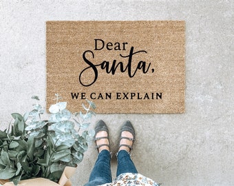 Christmas Doormat, Dear Santa Doormat, custom doormat, custom welcome mat, Christmas outdoor decor, Merry Christmas Doormat