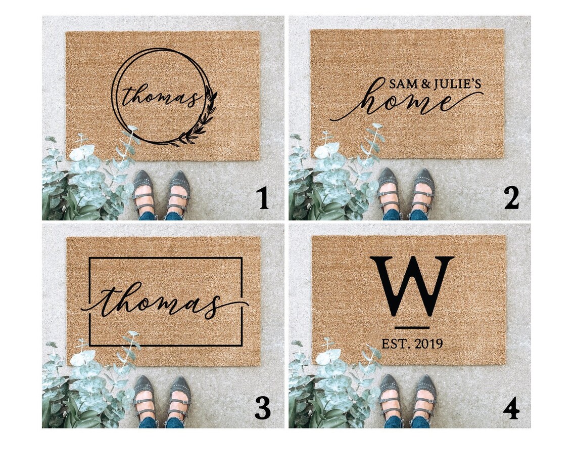 LARGE Custom Doormat Last Name Doormat Housewarming Gift Etsy