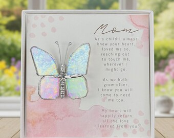 Mother's Day Gift, Birthday gift for mom, glass butterfly for mom or grandma