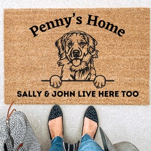 Personalized Golden Retriever Doormat: Custom Dog Welcome Mat