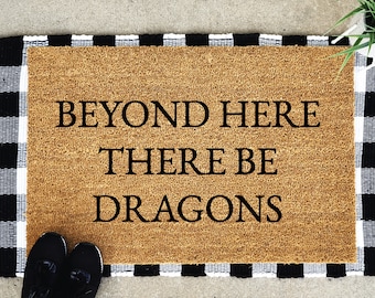 Dragon Doormat: Beyond Here There Be Dragons, Coir Welcome Mat