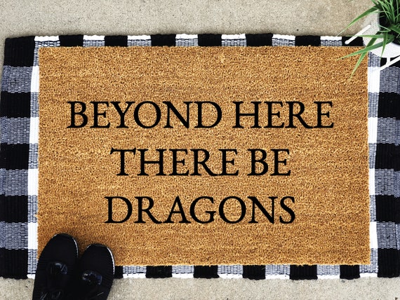Dungeon Dragons Floor Doormats Beyond Here There Be Dragons Welcome Door Mats 