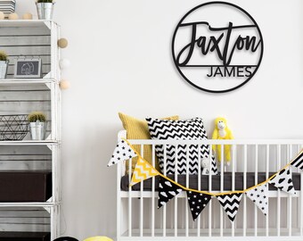 nursery sign, nursery artwork, Round baby name sign, custom baby name sign, custom name sign, round name sign, baby shower gift, new baby