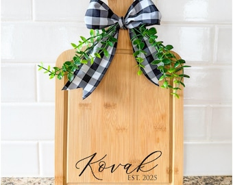 Personalized Cutting Board Wedding Gift, Charcuterie Board, Gift for Her, Bridal Shower, Engraved Engagement Present, Realtor Gift, Custom