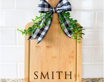 Personalized Cutting Board Wedding Gift, Charcuterie Board, Gift for Her, Bridal Shower, Engraved Engagement Present, Realtor Gift, Custom