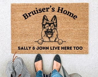 German Shepherd Gift, Doormat, Welcome Mat, Dog Lover Gift, Custom Door mat, Housewarming Gift, Wedding Gift Gift for couples,