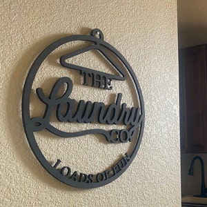 Laundry Room Sign, Laundry Sign, Wood Sign for Laundry Room, Loads of Fun, Round laundry sign, funny wood sign, gift for her image 6