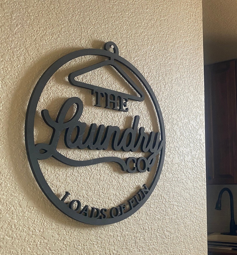 Laundry Room Sign, Laundry Sign, Wood Sign for Laundry Room, Loads of Fun, Round laundry sign, funny wood sign, gift for her image 6