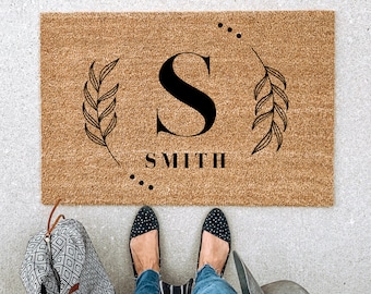 Custom Coir Doormat: Personalized Family Name Welcome Mat