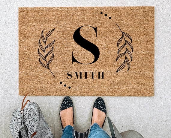 Custom Coir Doormat: Personalized Family Name Welcome Mat