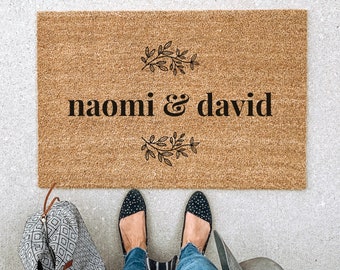 custom welcome mat, Wedding gift, Housewarming gift, newlywed gift, new home gift, closing gift, personalized doormat, couples gift