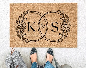 Welcome Mat Custom Doormat Housewarming Gift Wedding Gift Gift for couples Anniversary Gift Personalized Doormat Door Mat