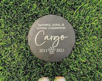 Cat Memorial, Personalized Engraved Garden Stone - Pet Loss Tribute, Slate Plaque