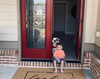 X-Large Double Door Coir Doormat: Personalized Welcome Mat (36"x60")