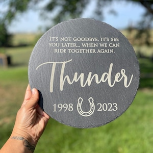 Personalized Horse Memorial Stone: Slate Garden Plaque
