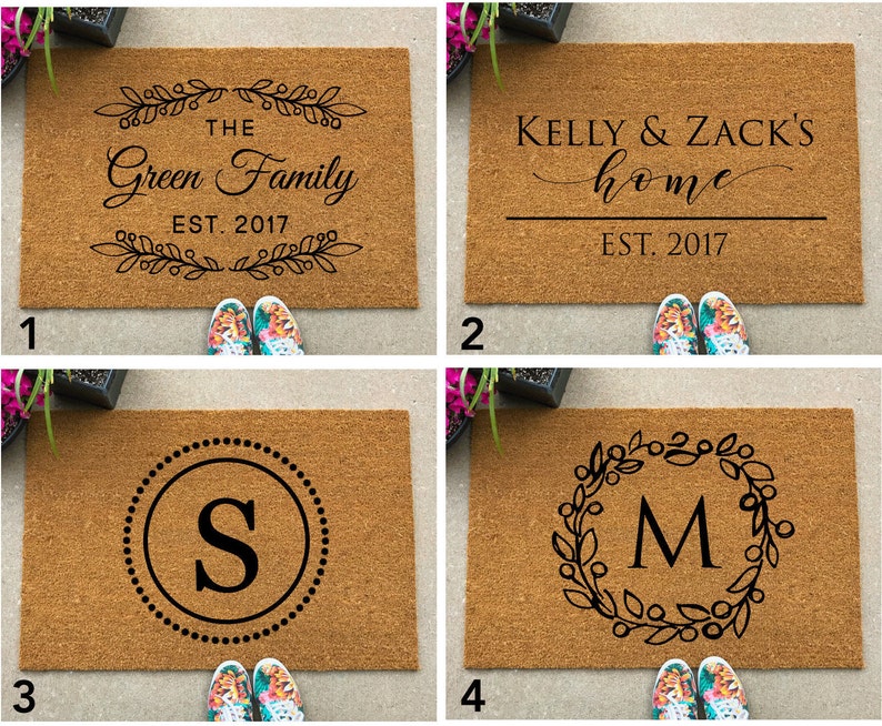 Custom Doormat Coir Door mat Personalized doormat newlywed Etsy