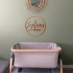 custom baby name sign, Round baby name sign, nursery sign, nursery artwork, custom name sign, round name sign, custom cut out, baby shower Unpainted