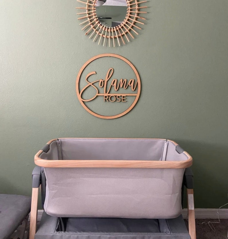 custom baby name sign, Round baby name sign, nursery sign, nursery artwork, custom name sign, round name sign, custom cut out, baby shower Unpainted