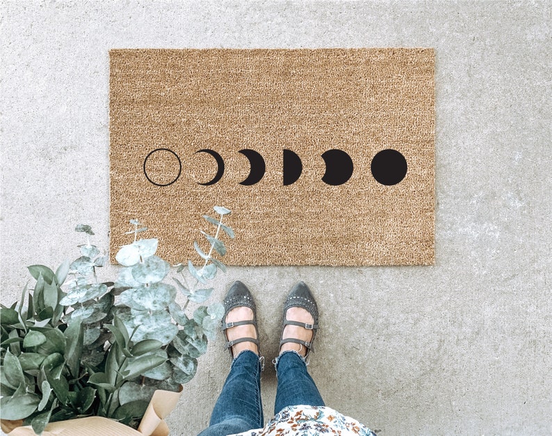 Moon Phases Doormat Astronomy gift Housewarming Gift image 1