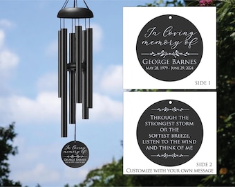 Memorial Wind Chimes, Memorial Gift Wind Chime, Sympathy Gift, Personalized Wind Chimes, Gift for Loss of Loved One, Customized Memorial