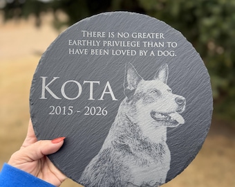 Personalized Dog Memorial Stone, Engraved Slate Pet Loss Gift