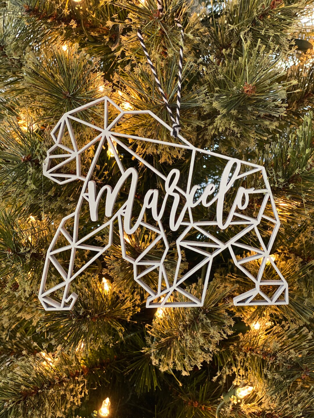 Personalized gorilla christmas ornament