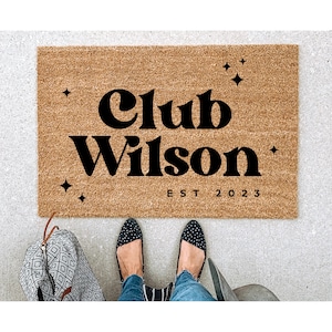 Fun and modern doormat for new home or housewarming gift, unique dorm welcome mat
