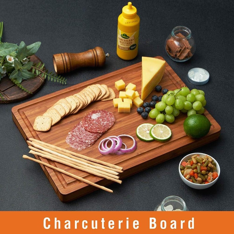 Personalized Cutting Board Wedding Gift, Bamboo Charcuterie Board, Unique Valentines Day Gift, Bridal Shower, Engraved Engagement Present image 3