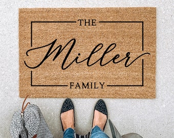 Custom Doormat, Last Name Doormat, Housewarming Gift, Wedding Gift, Custom Door mat, Anniversary Gift, Personalized Doormat, Door Mat